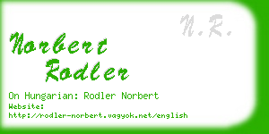 norbert rodler business card